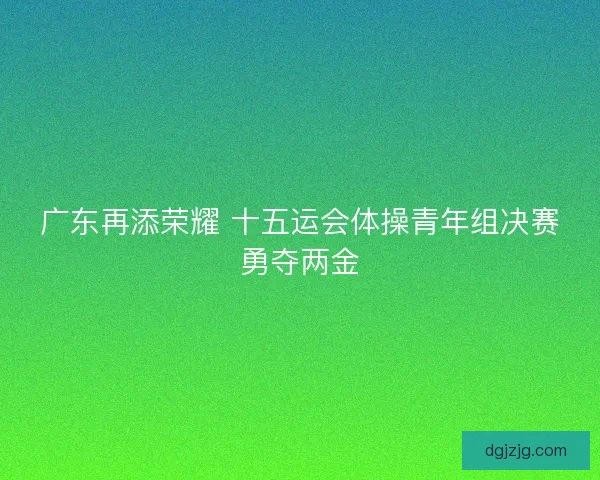 广东再添荣耀 十五运会体操青年组决赛勇夺两金 广东再添荣耀 十五运会体操青年组决赛勇夺两金