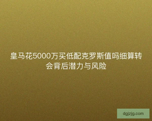 皇马花5000万买低配克罗斯值吗细算转会背后潜力与风险