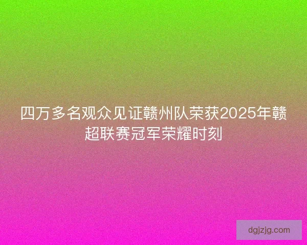 四万多名观众见证赣州队荣获2025年赣超联赛冠军荣耀时刻